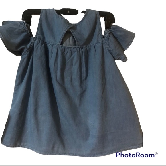 Fab Kids Big Girls Ruffle Denim Off the Shoulders Top Size XL 14-16. - Picture 2 of 3